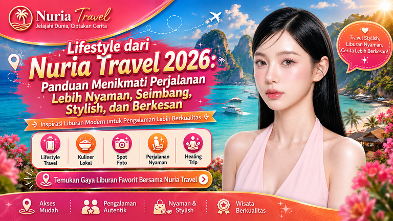 Lifestyle dari Nuria Travel 2026: Panduan Menikmati Perjalanan Lebih Nyaman, Seimbang, Stylish, dan Berkesan